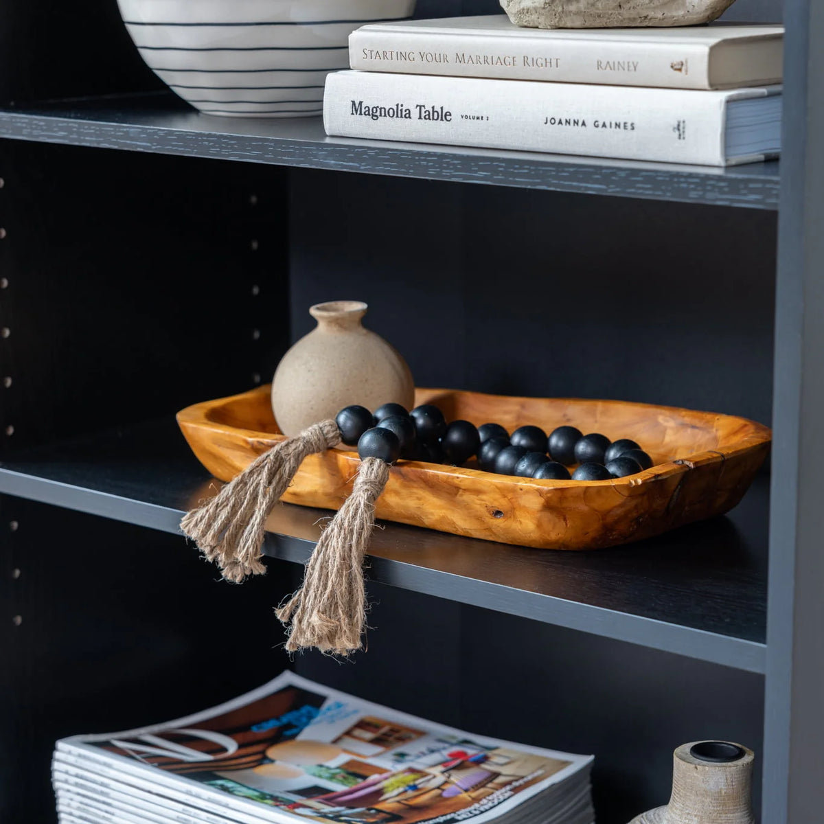3-Shelf Bookcase with Adjustable Shelves, Black Oak L532011