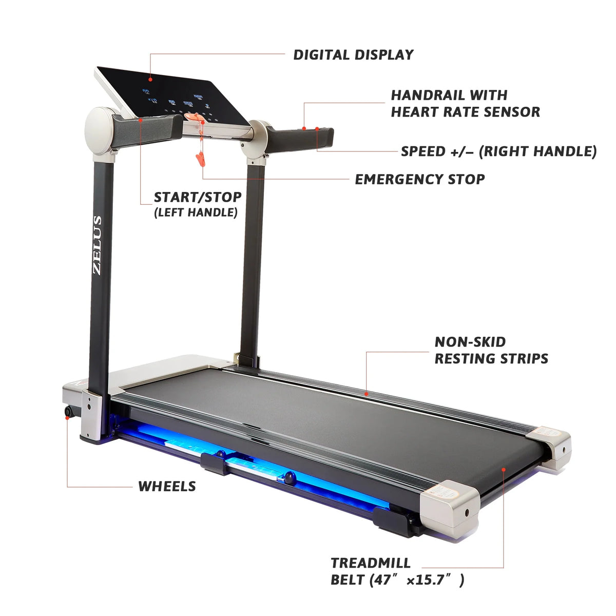 3HP Smart Folding Treadmill with Bluetooth F33784