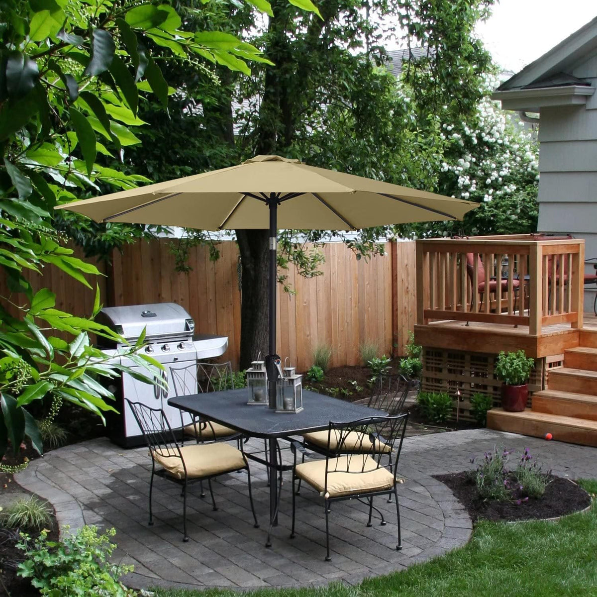 10FT Patio Umbrella with Push Button Tilt C7322
