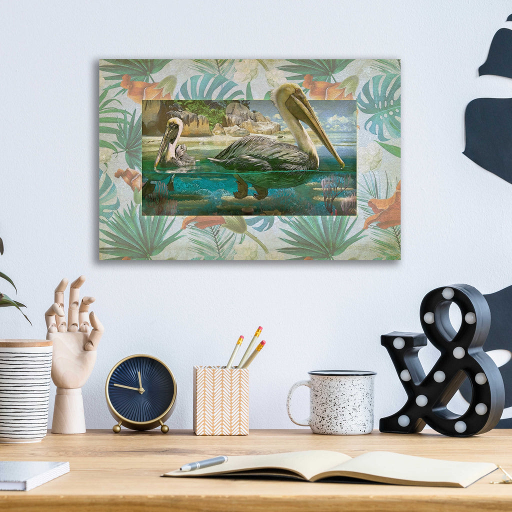 Pelican Paradise Acrylic Glass Wall Art, 16"x12" P43951