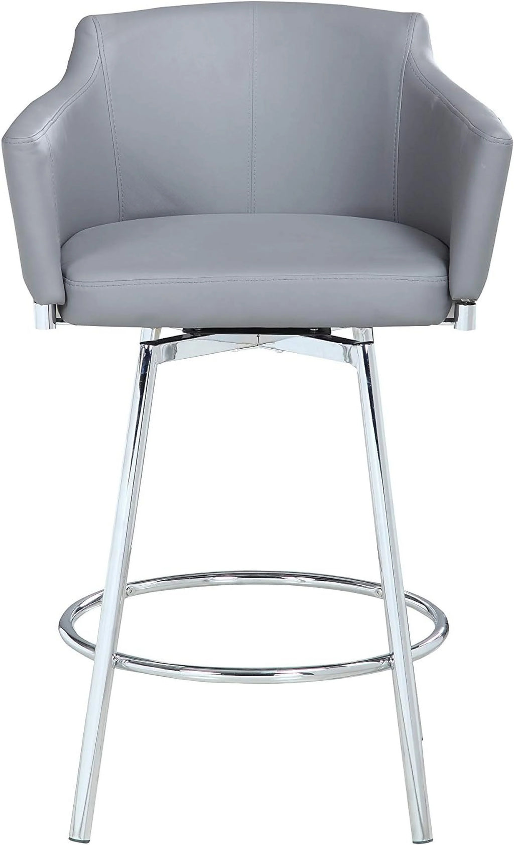 Gray Modern Club Counter Stool with Memory Swivel B552