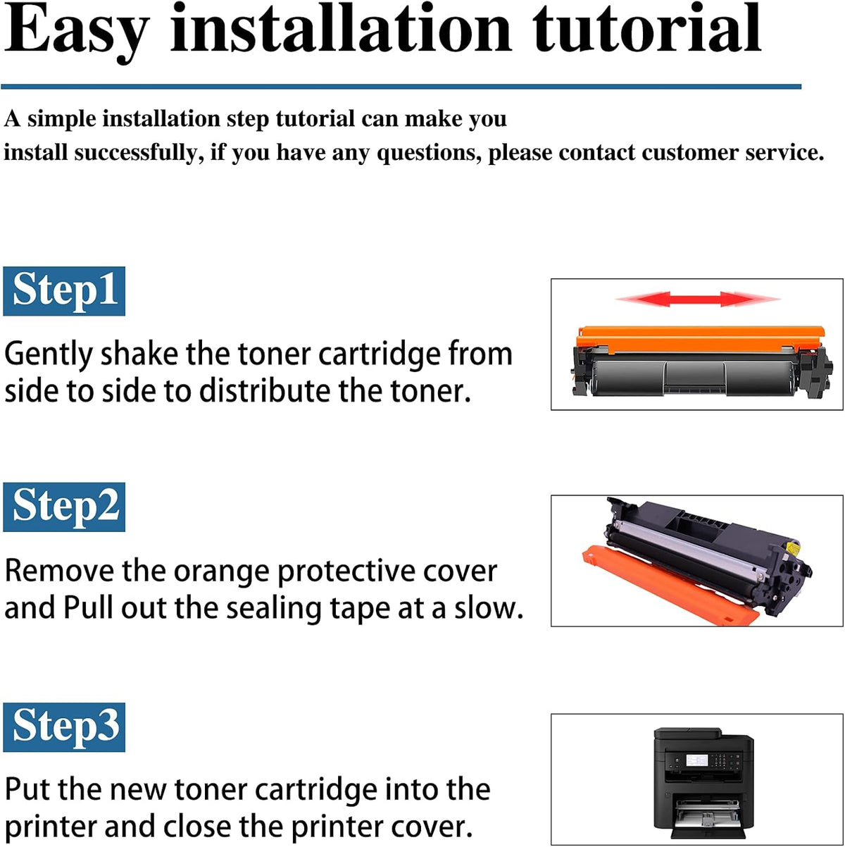 4-Pack Black Compatible Toner Cartridge O107