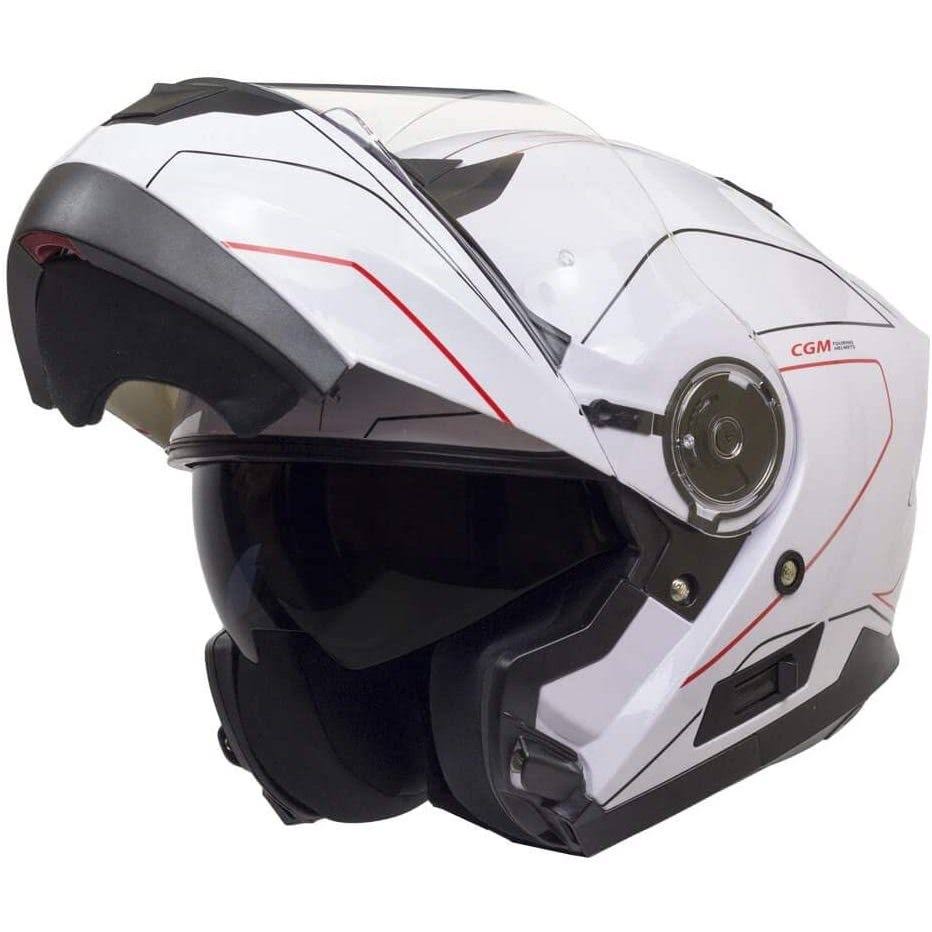 Modular Motorcycle Helmet Glossy White Red Size L U710034