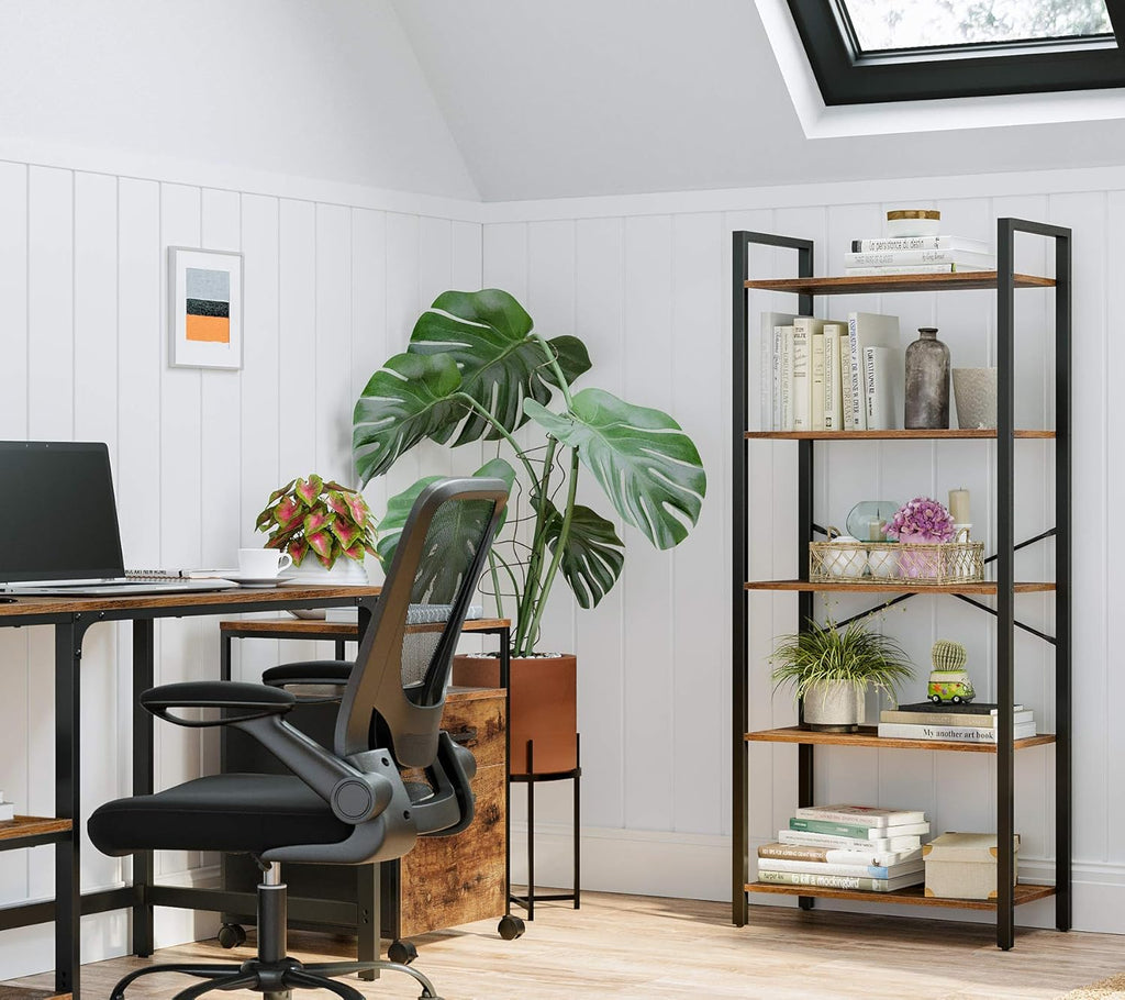 5-Tier Bookshelf with Steel Frame E770944