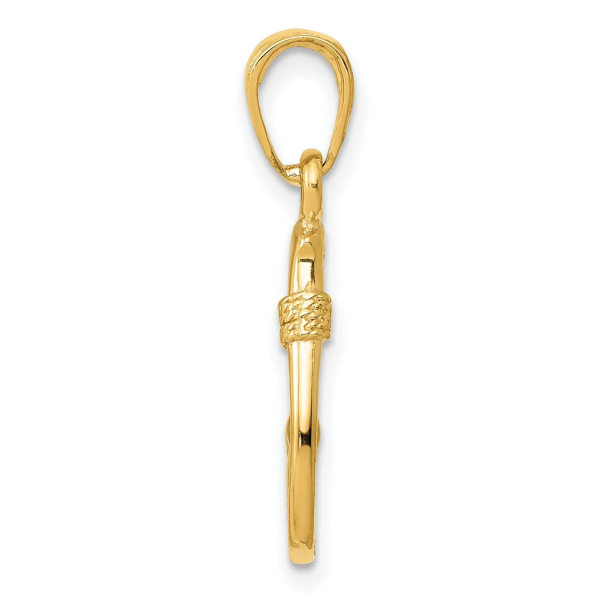 14k Yellow Gold Fish Hook Pendant 21 mm x 8 mm M8482