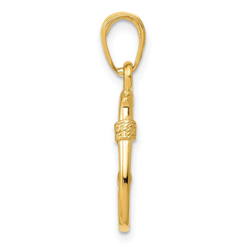 14k Yellow Gold Fish Hook Pendant 21 mm x 8 mm M8482