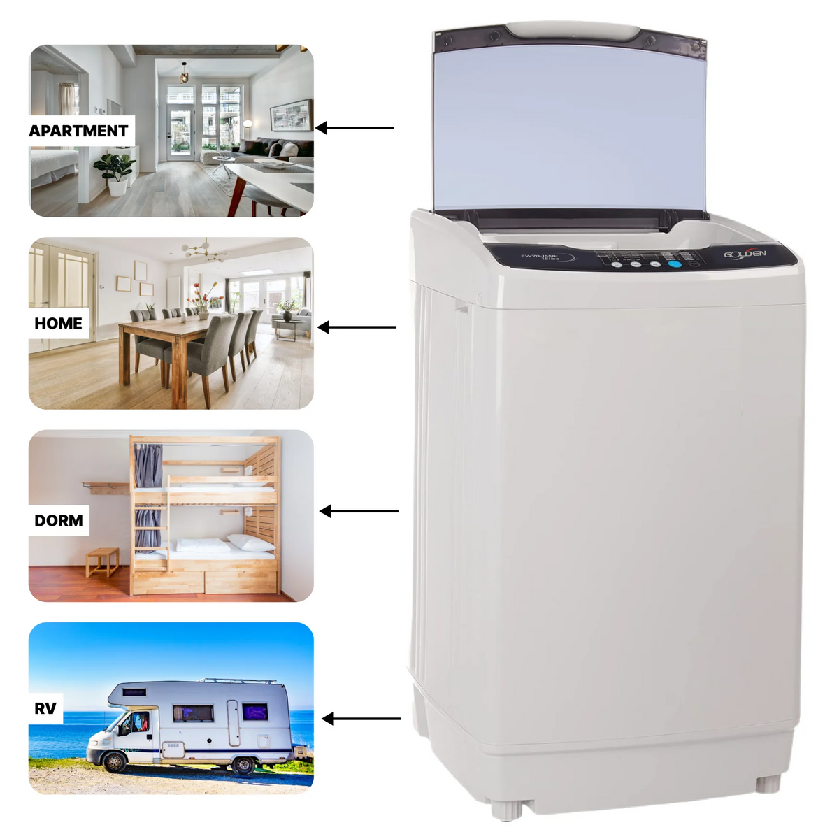 15.4 LB Portable Top Load Washing Machine with LED Display L3713