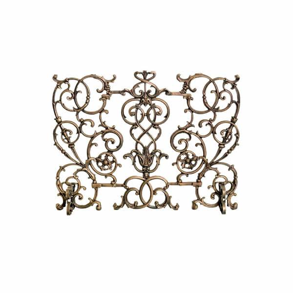 Matte Black Cast Iron Fireplace Screen D894
