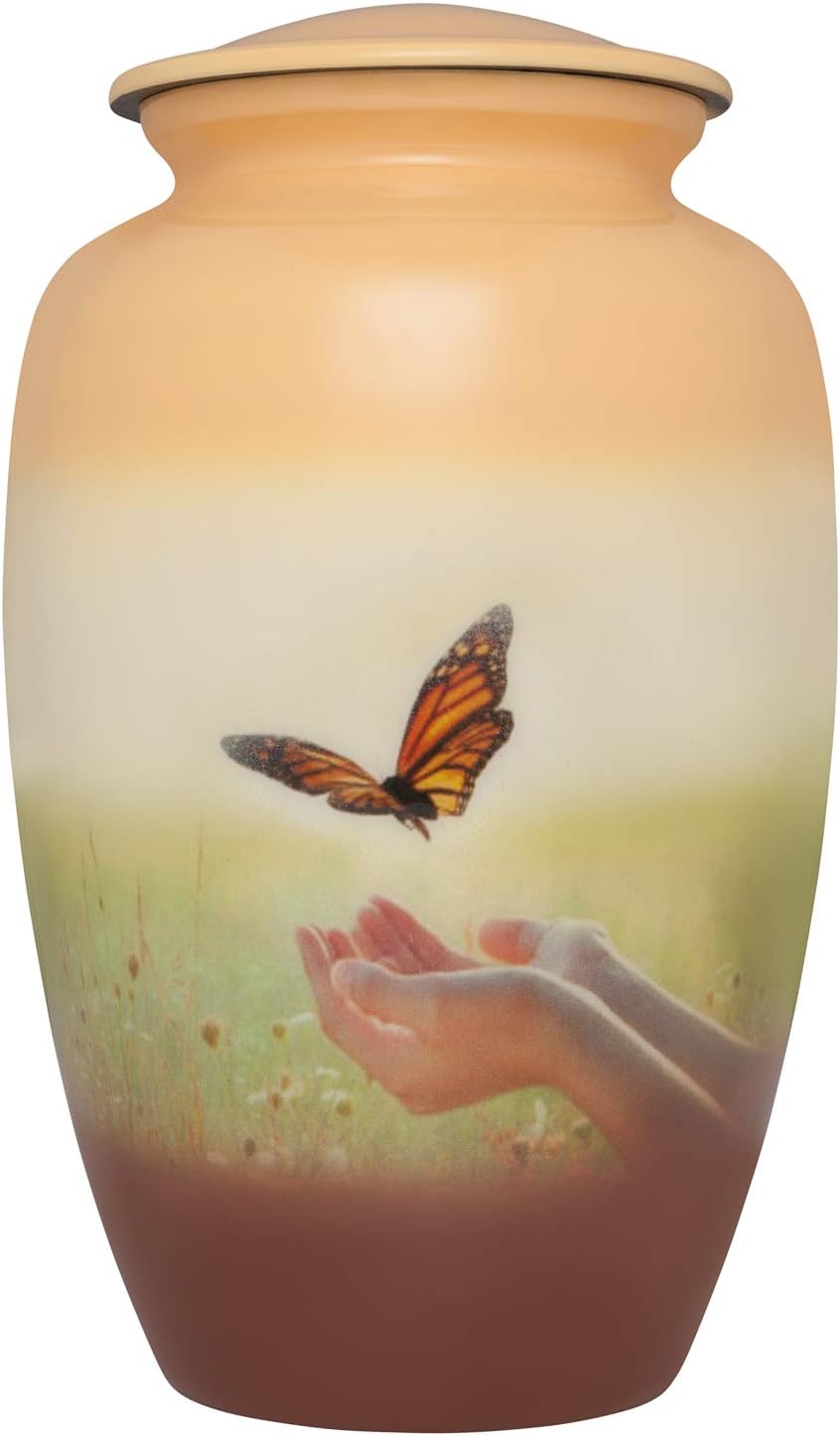 Pink Butterflies Cremation Urn for Human Ashes Y631