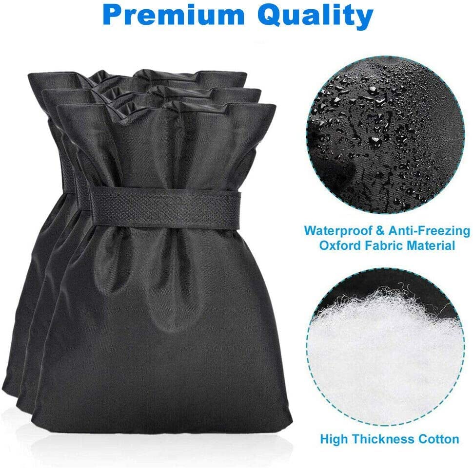 7.1''W x 9.8''H Waterproof Insulated Outdoor Faucet Cover, Black (2) O7444