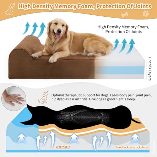 7" Memory Foam Orthopedic Dog Bed with Waterproof Liner W513