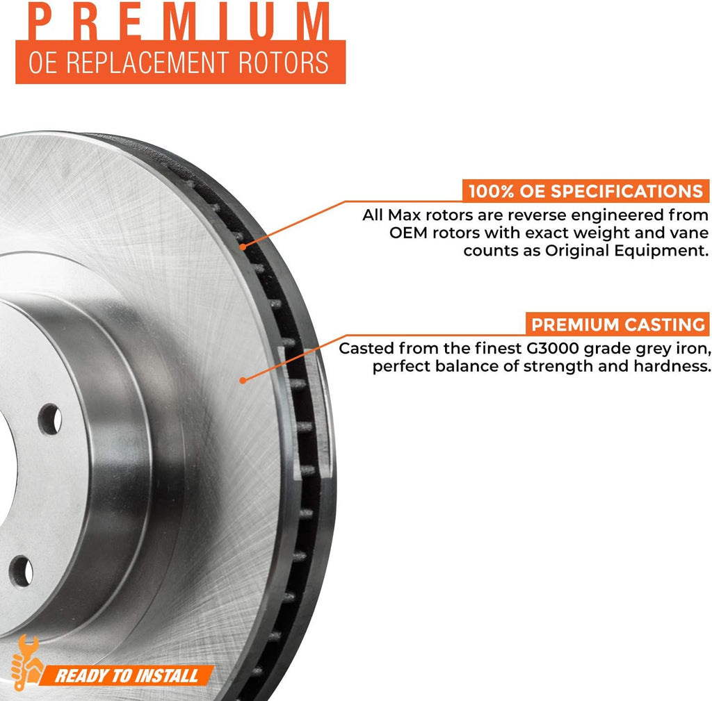 Max Brakes Premium OE Rotors with Carbon Ceramic Pads C9850