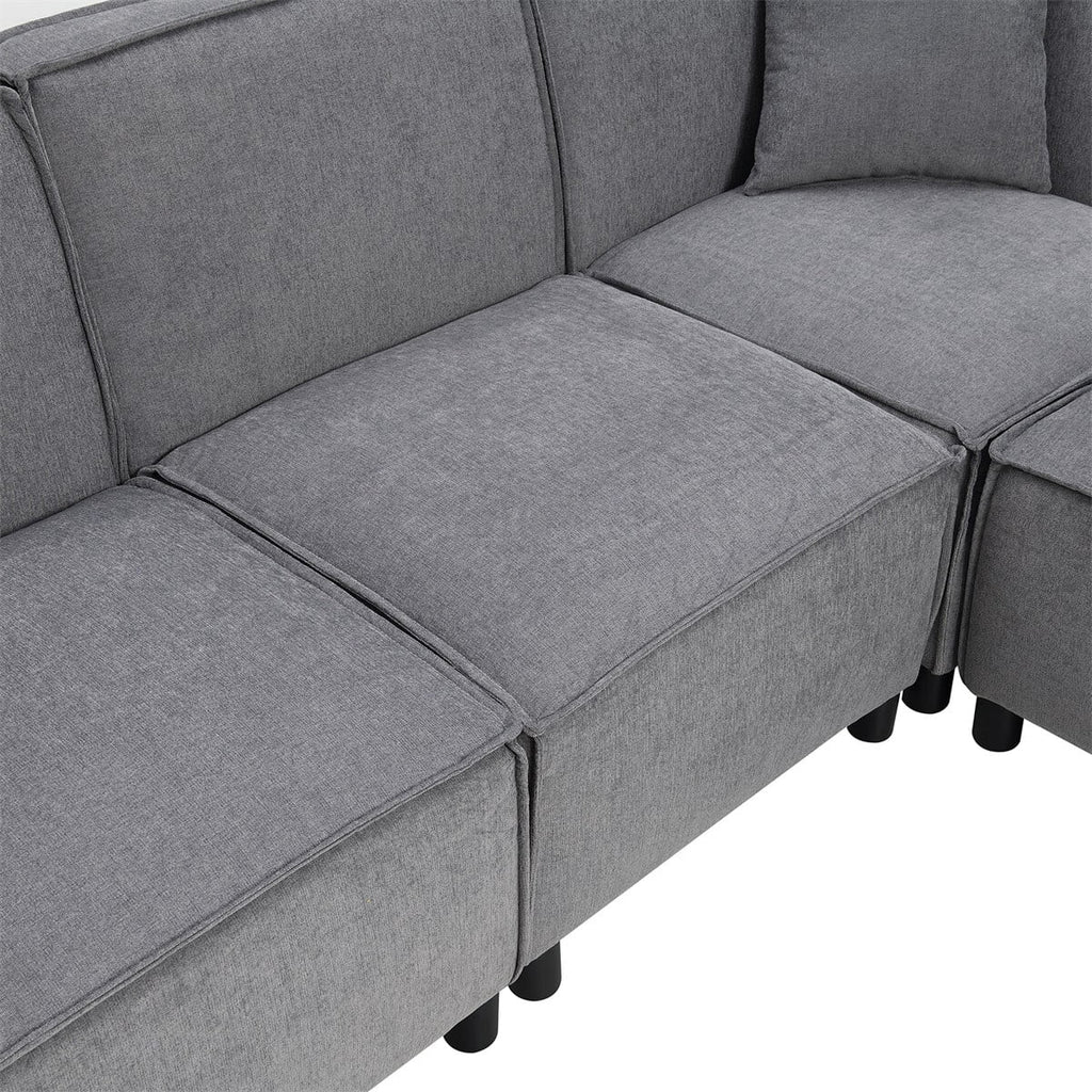 97\*74" Chenille Fabric L-shaped Sectional Sofa with Chaise Lounge G7198