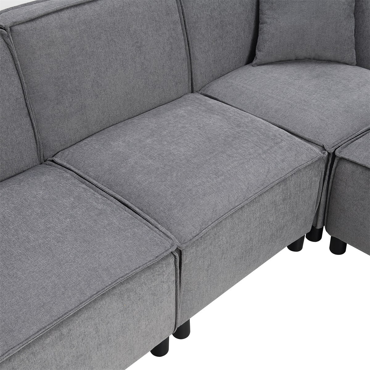 97\*74" Chenille Fabric L-shaped Sectional Sofa with Chaise Lounge G7198