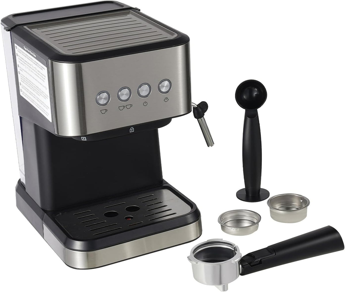 20 Bar Semi-Automatic Espresso Machine with Milk Frother Steam Wand, 50oz Removable Water Tank J86275