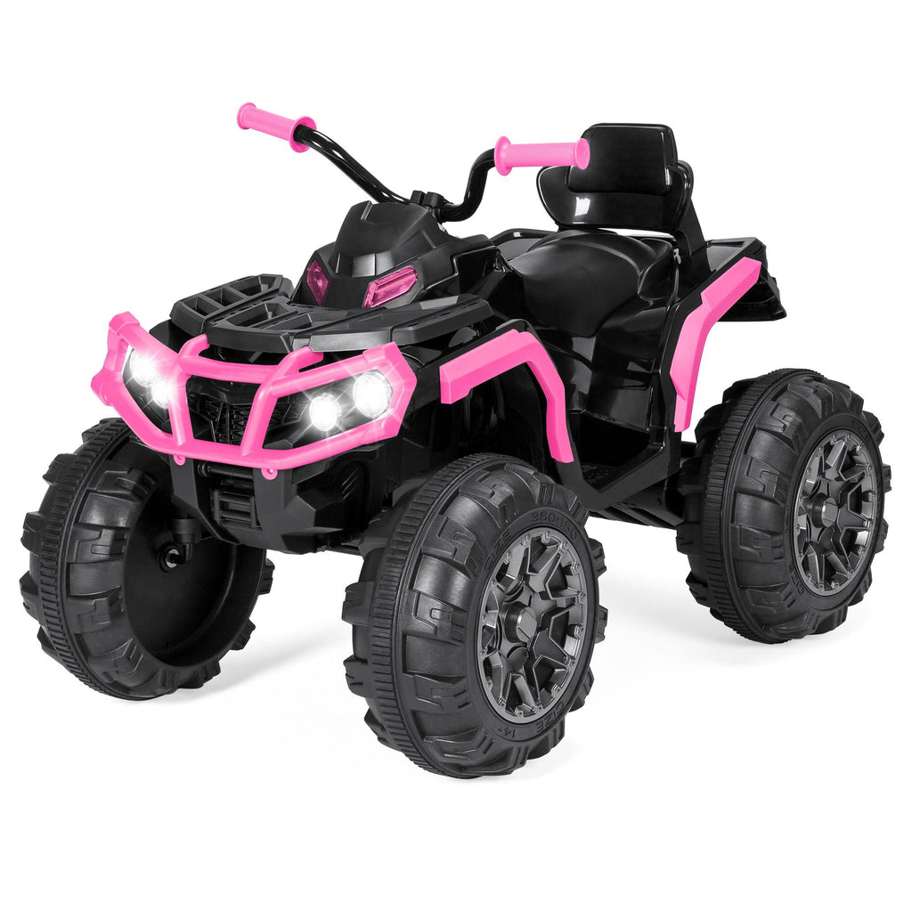 12V Pink Kids 4-Wheeler ATV Ride On Car Toy with LED Headlights C178