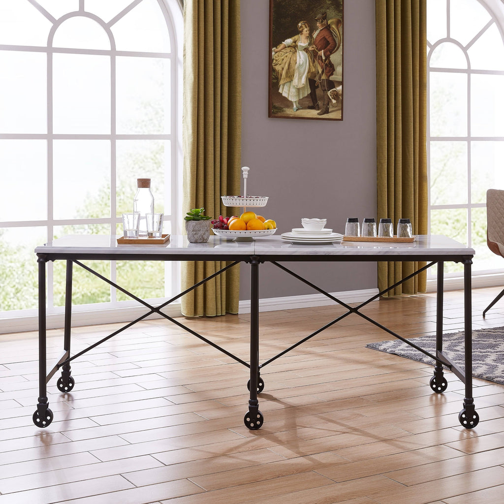 Black Metal 29-inch Kitchen Island Table P6974