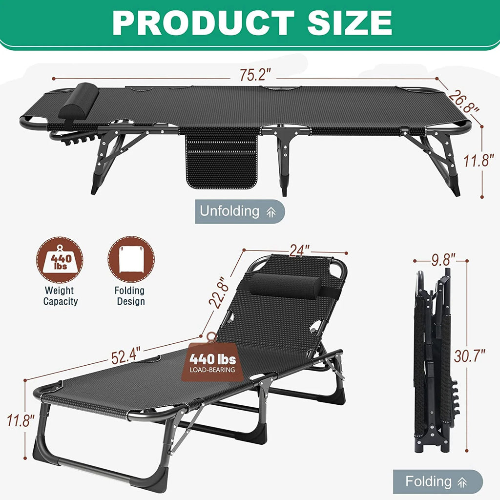 Folding Sleeping Cot with Mattress and Pillow R8491