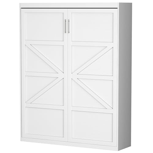 White Twin Size Murphy Wall Bed B38141
