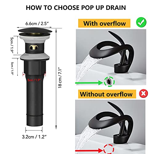 Black Solid Brass Single Handle 1-Hole Bathroom Vessel Sink Faucet J848