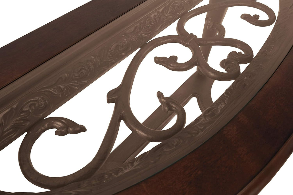Dark Brown Glass Top Sofa Table U429