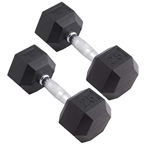 Pair Rubber Encased Hex Dumbbell H5022