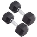 Pair Rubber Encased Hex Dumbbell H5022