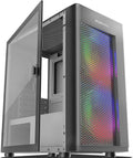 White Mesh Micro-ATX Computer Case with Tempered Glass Panel C77563