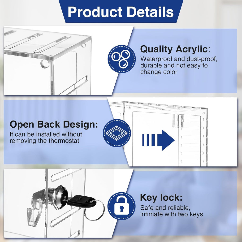 Clear Thermostat Lockable Box with Keys B35785