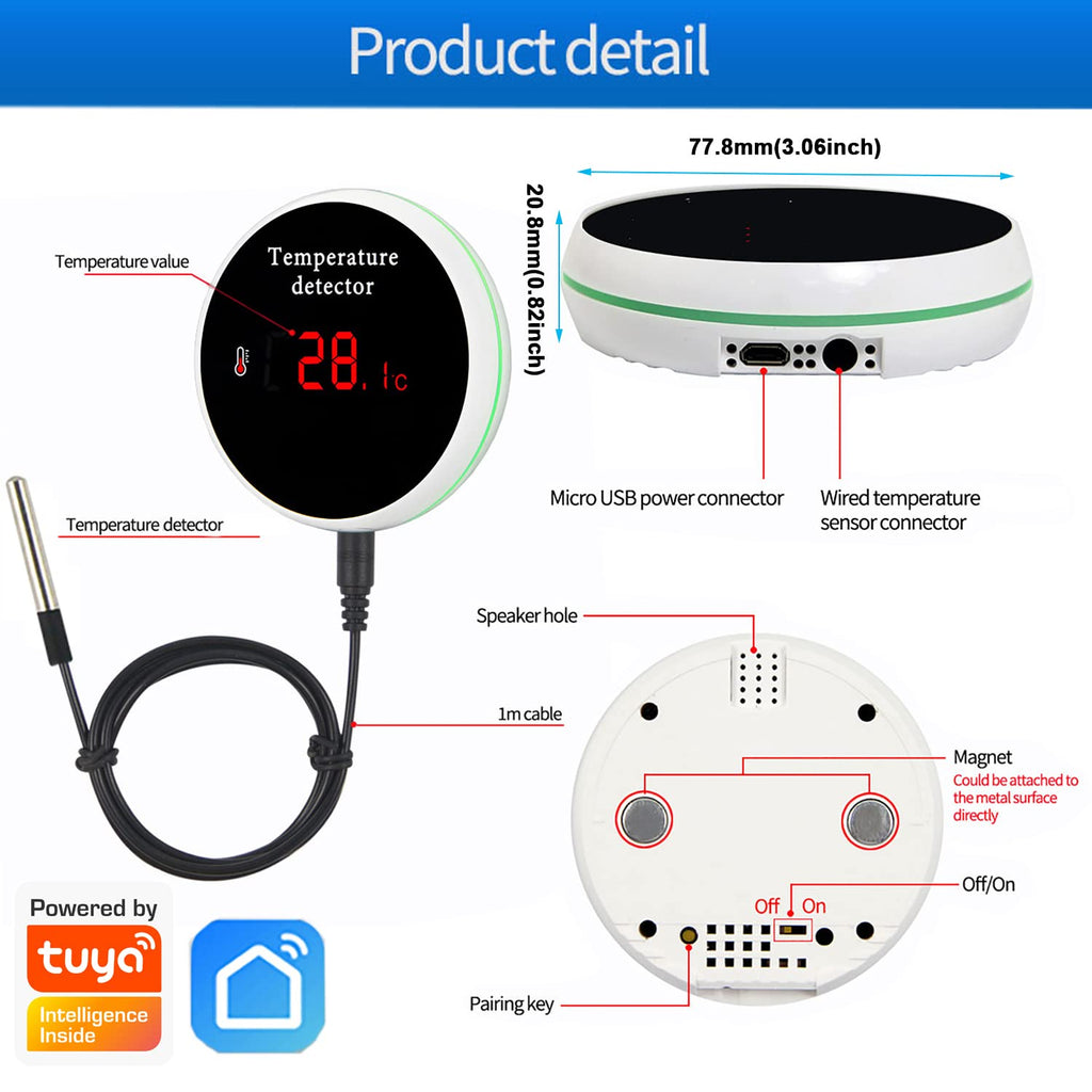 WiFi Temperature Sensor with Waterproof External Probe B991652