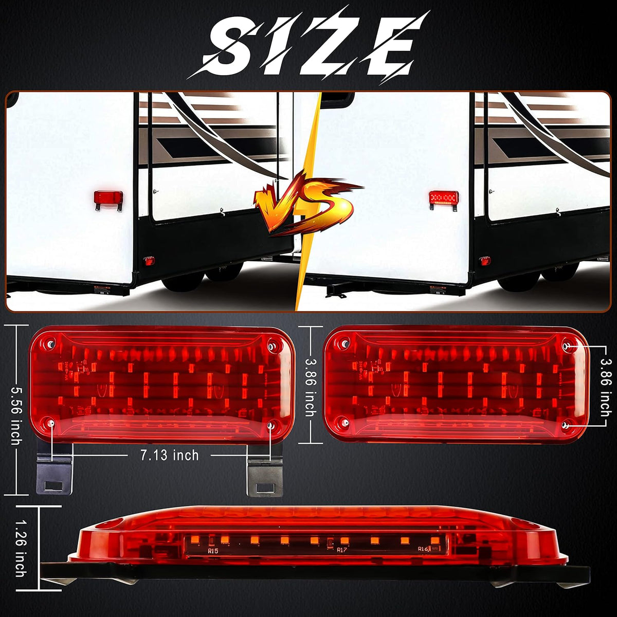 Red Brake Turn Light with License Plate Light Pack of 2 A153