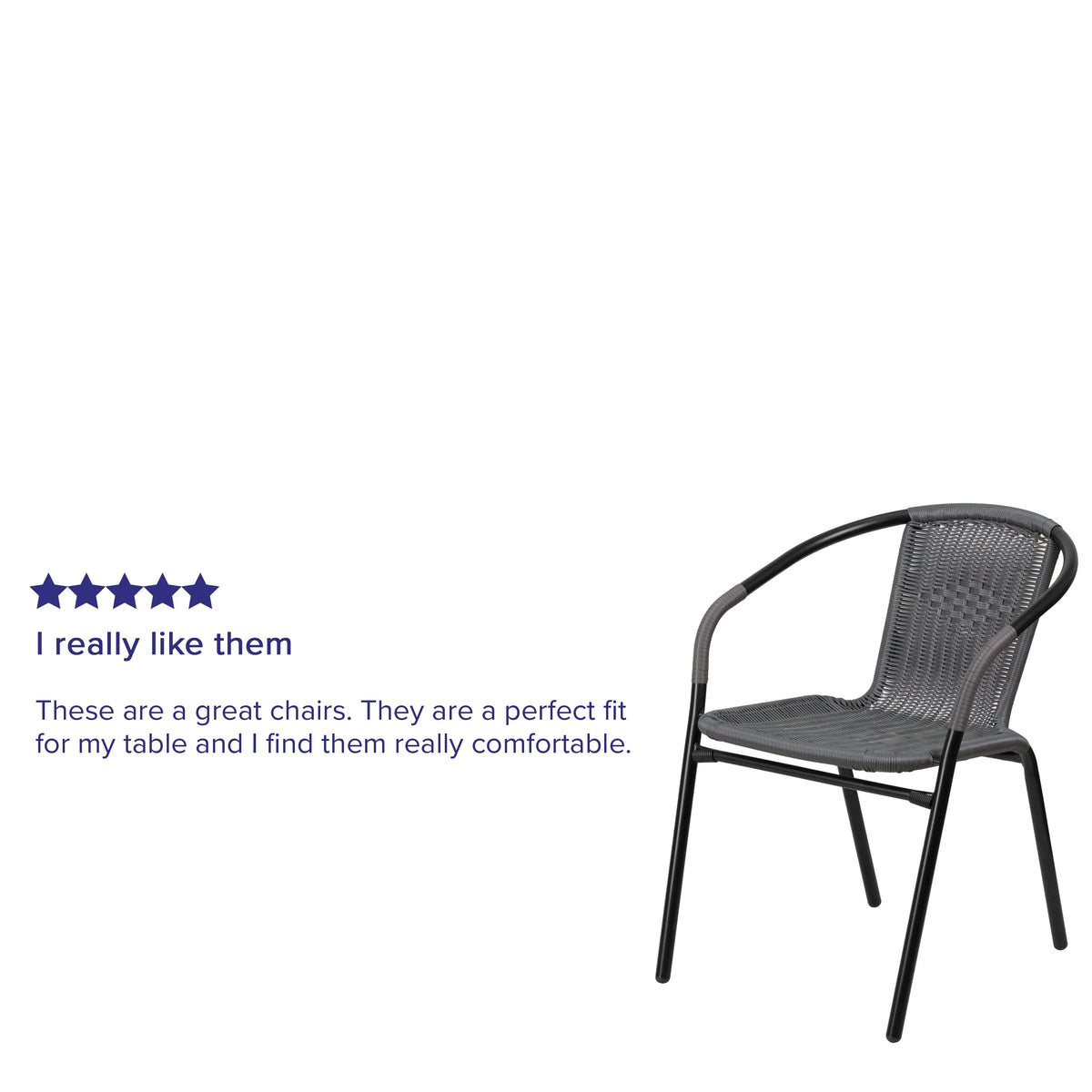 2 Pack Gray Rattan Stack Chair O3365
