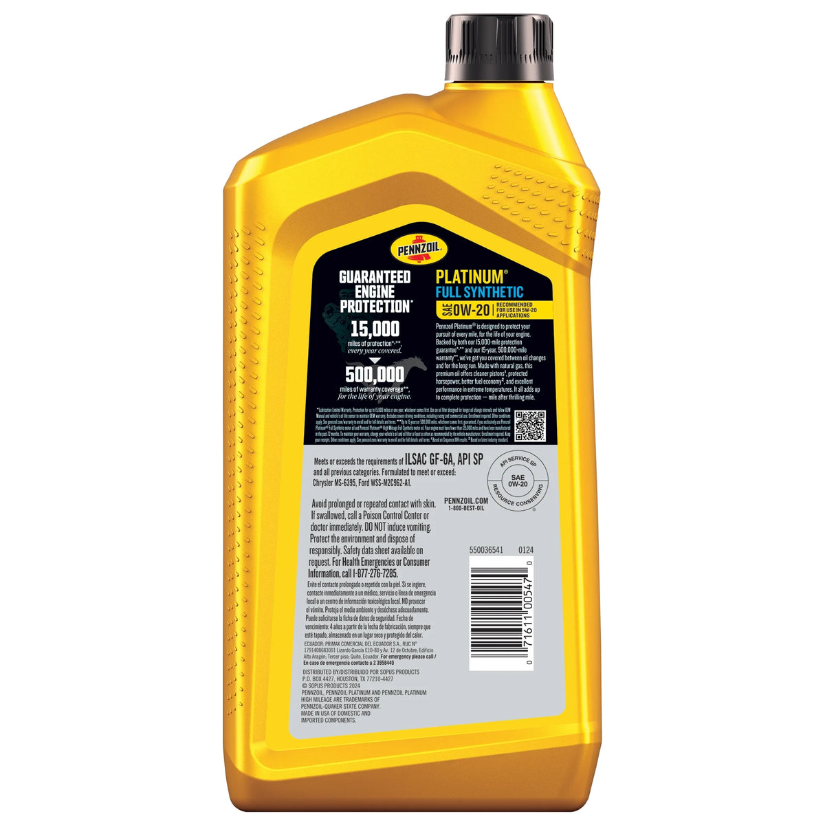 Full Synthetic 0W-20 Motor Oil, 1-Quart S1945