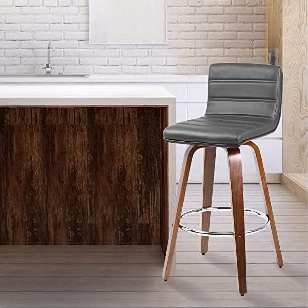 Swivel Stool with Back Set of 2 PU Leather Counter Height Stool L794