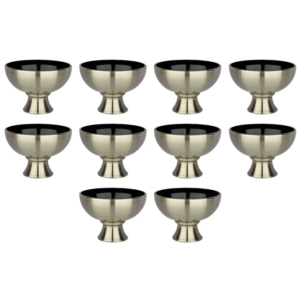 Antique Brass Metal Compote Bowl Set of 10 B90335