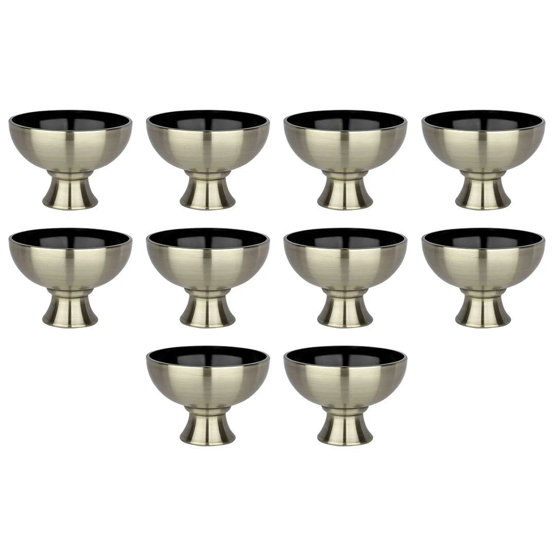 Antique Brass Metal Compote Bowl Set of 10 B90335