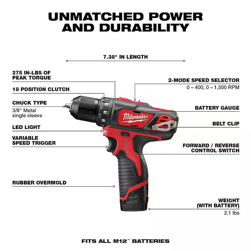 12V Lithium-Ion Cordless Drill Driver/Impact Driver Combo Kit (2-Tool) with Cordless Vacuum T67575