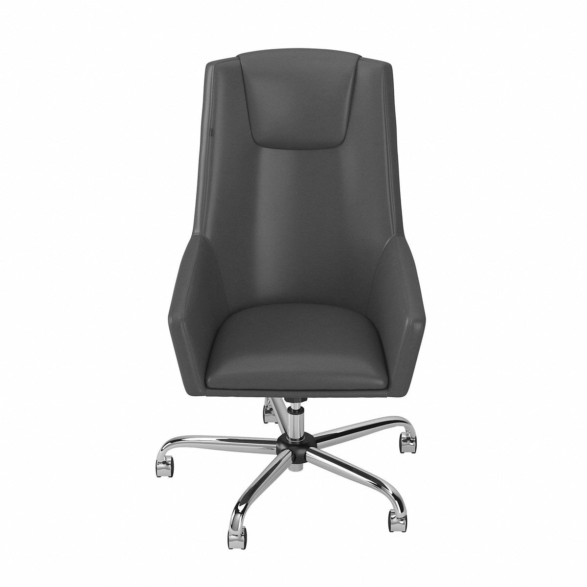 Light Gray Leather High Back Box Chair Q1136