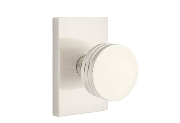 Satin Nickel Passage Knob with Rectangular Rose K448