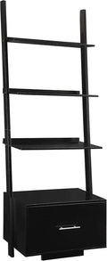 Gray Ladder Bookcase with File Drawer K171