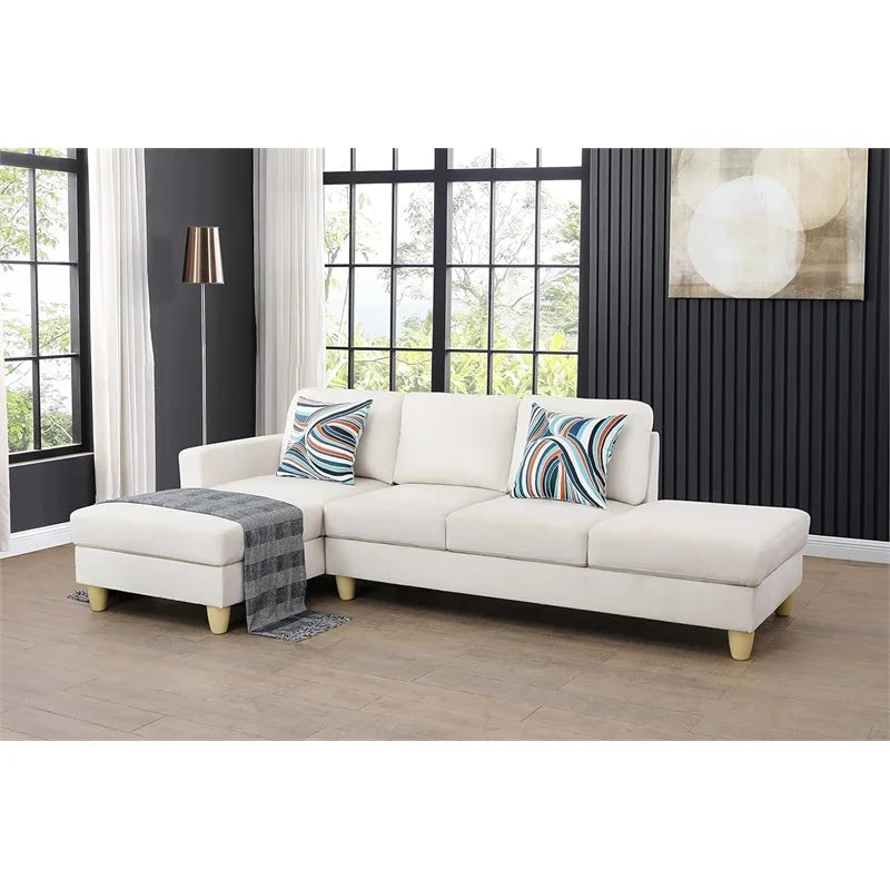Cream White Sectional Sofa B580