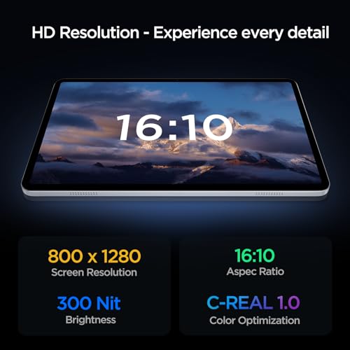 Black 10.1 inch Android Tablet, Octa-core, RAM 12GB, ROM 64GB, WiFi 6, Dual Speakers P60764