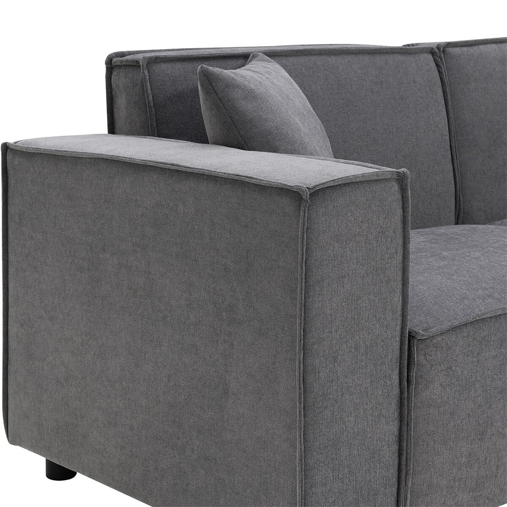 97\*74" Chenille Fabric L-shaped Sectional Sofa with Chaise Lounge G7198
