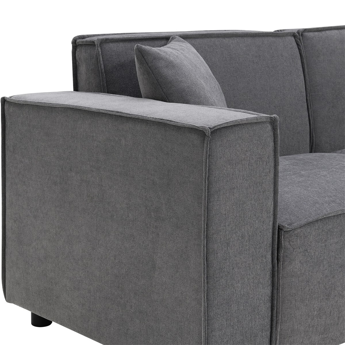 97\*74" Chenille Fabric L-shaped Sectional Sofa with Chaise Lounge G7198