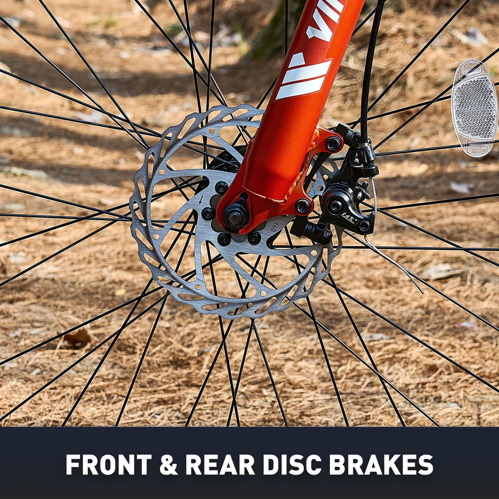 26 Fat Tire Mountain Bike with Front Suspension 21 Speeds Disc Brakes Orange K16950