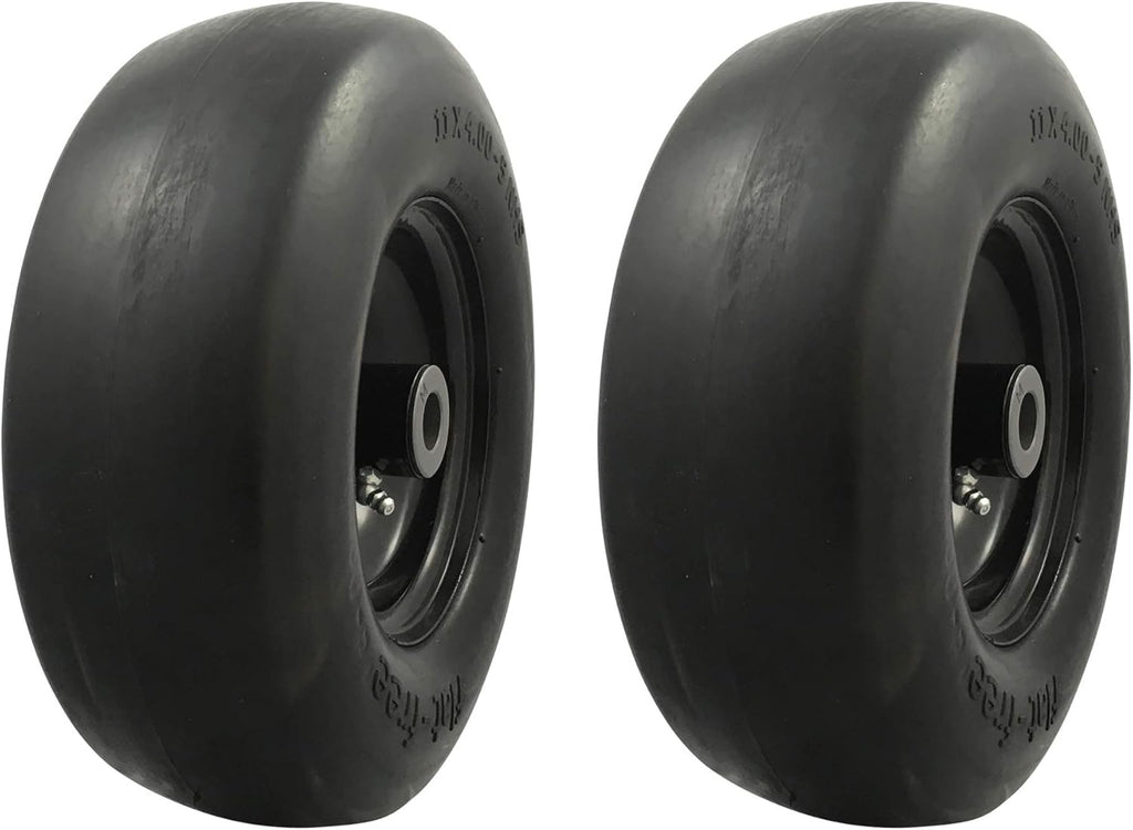 11x4.00-5 Flat Free Lawnmower Tire Assembly, Pack of 2 T971471