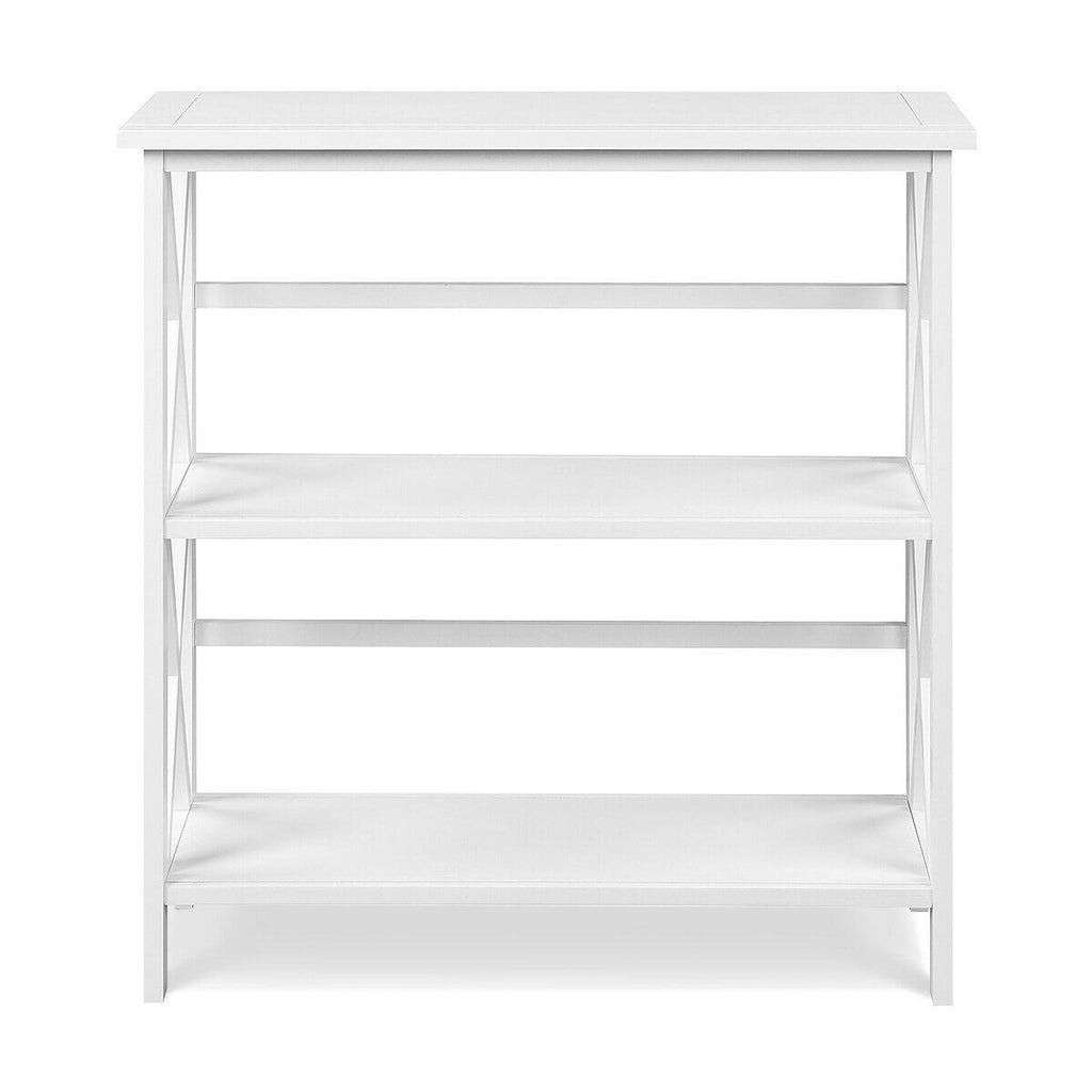 3-Tier White Wooden Open Shelf Bookcase P6555