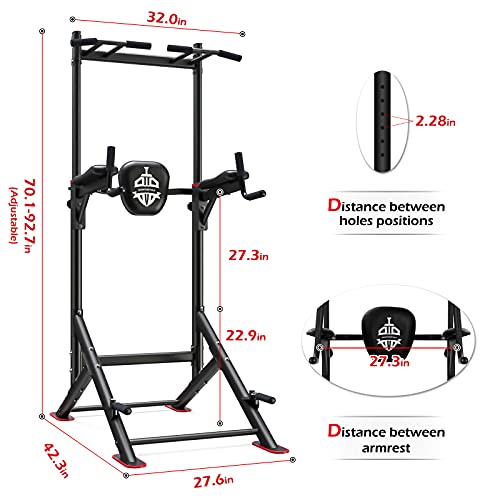Power Tower Pull Up Dip Station Home Gym Strength Training Fitness Equipment N315