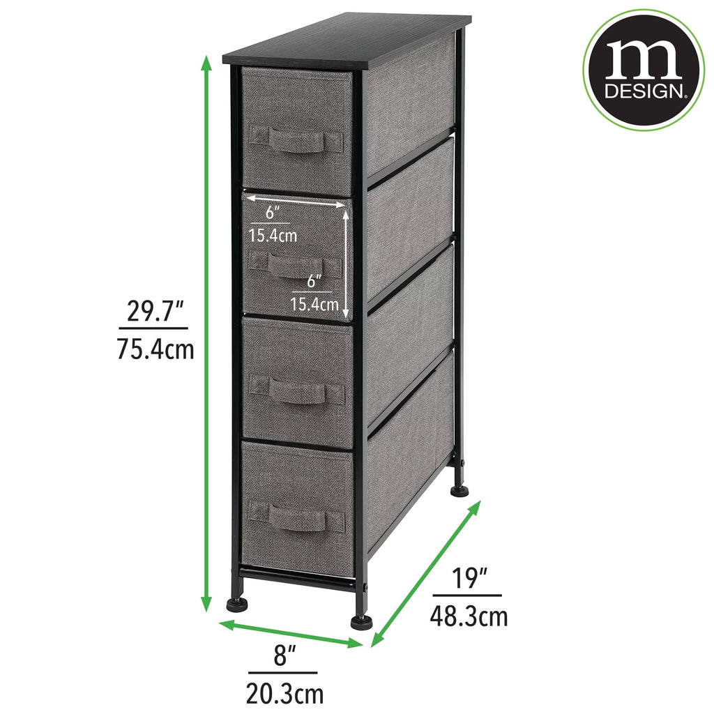 Narrow 4 Fabric Drawers Dresser S759
