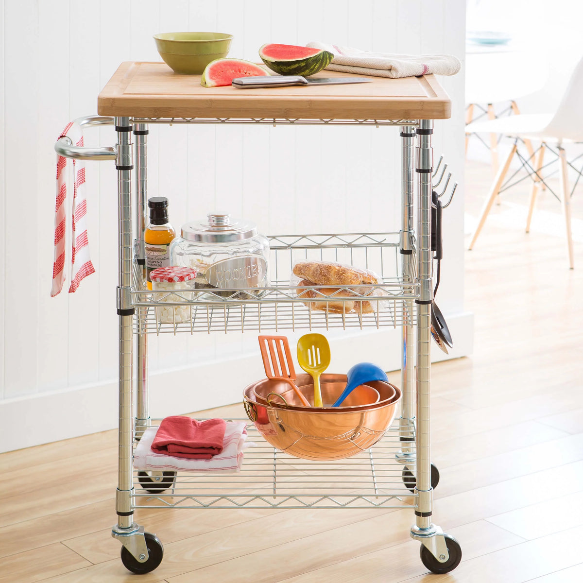 2 Tier Maple Butcher Block Cart P611447